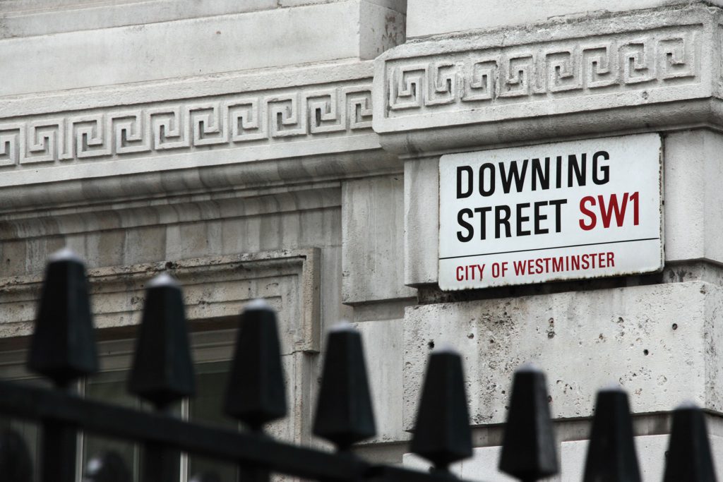 Downing Street, SW1, City of Westminster London sign photo